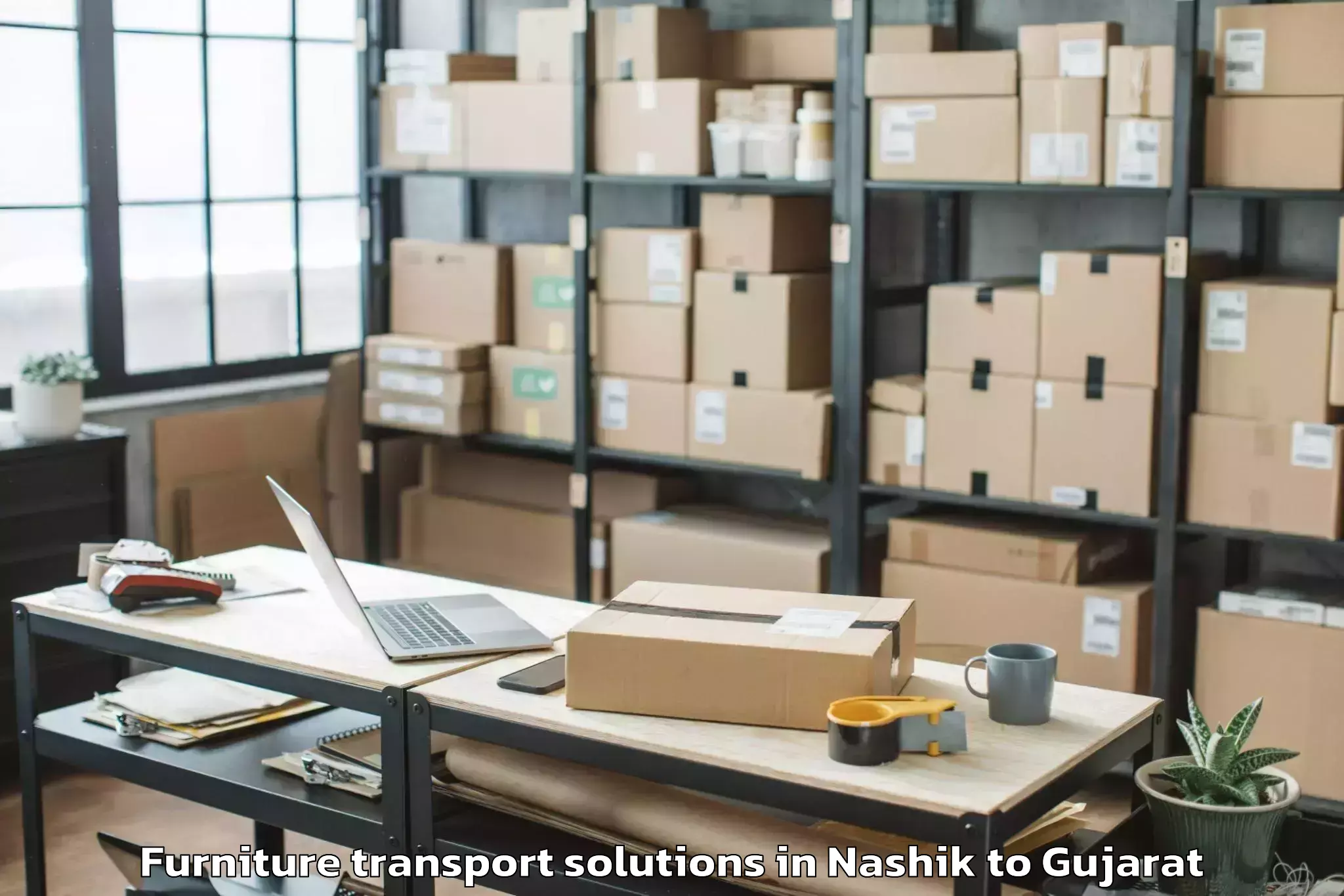 Efficient Nashik to Keshod Airport Ixk Furniture Transport Solutions